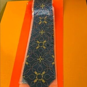 Elegant Blue and Gold Men's Tie